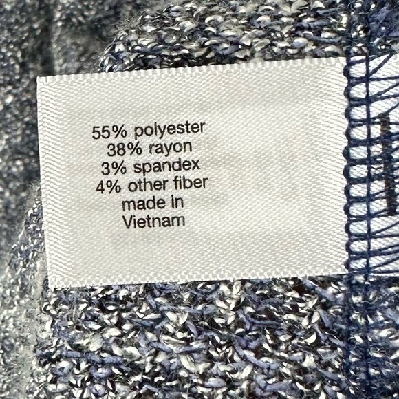 Lane Bryant Blue Gray Space Dye Open Front Long Sleeve Cardigan - Picture 9 of 10